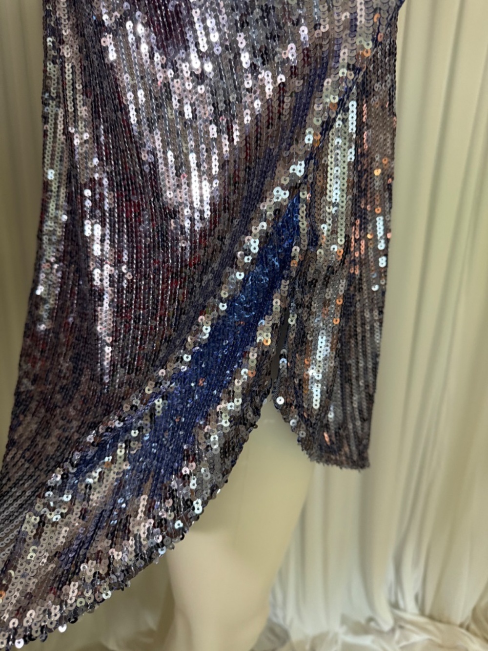 Curations x Debbie Denmon Sequin Button Front Shirt Large NWOT Oversized Glam - Picture 15 of 16